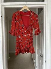Womens Red Floral Zara Wrap
