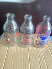 3 x Vintage advertising milk bottles