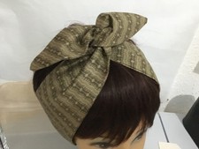 Vintage style wired wide headband 100% Cotton by Edyar Sitar