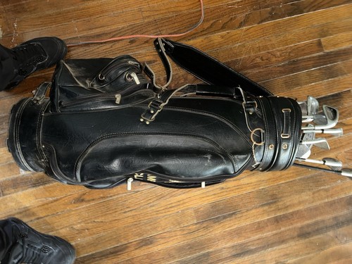Black leather vintage - black,