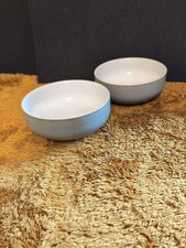 Pair Of DENBY JET GREY CEREAL Dessert Soup BOWLS 15.5cm