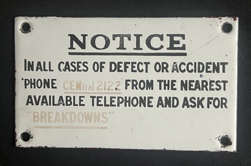 Breakdown notice vintage - notice,