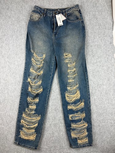 Boohoo blue stonewash ripped - blue,