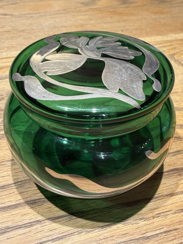 Art nouveau green glass - art,