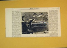 Original Old Antique Print Men