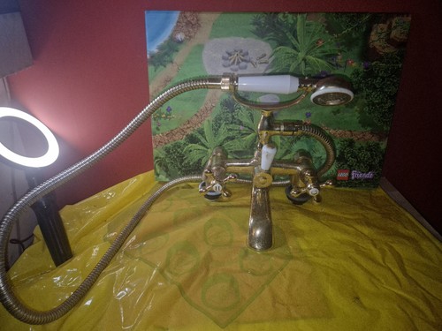 Vintage brass bath shower - brass,