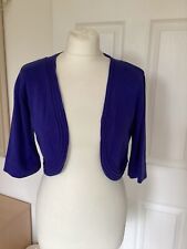 Signature Experience SzM Cardigan Shrug Coverup Royal Blue Acrylic Cotton SS VGC