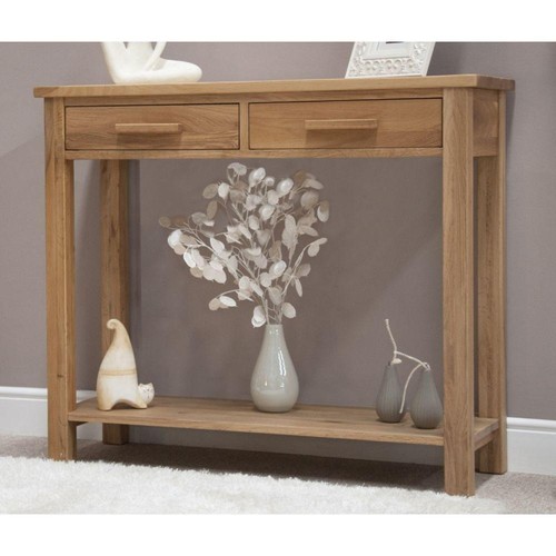 Solid oak console table - oak, opus