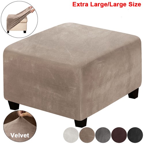 Stretch velvet footstool - velvet,