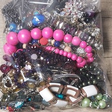 Joblot 2KG BROKEN Jewellery Bundle Upcycle Art Craft Repair Beads Harvest