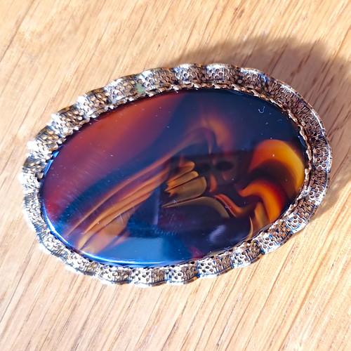 Oval brown black agate - oval,