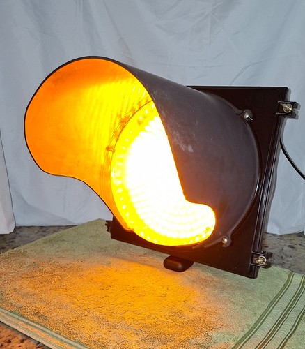 Vintage yellow traffic signal - vintage,