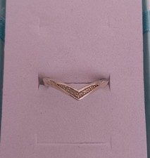 Diamond Sterling Silver Ring Wishbone ( Gemporia, Size N-O)