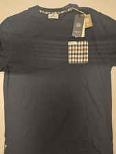 Aquascutum Active Men`s Club Check Pocket T-Shirt XL navy blue BNWT