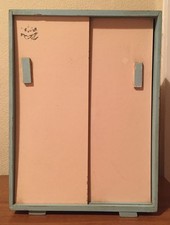 Vintage Wooden Fashion Doll Sized Wardrobe Storage Craft Project Upcycle