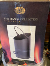 Large 16" Coal/Charcoal Hod, Metal Fireside Scuttle Heavy Duty Black. NEW BOXED.