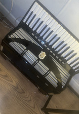 Black piano accordion - black,