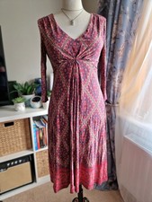 Monsoon Red Dress Sz 10 Jersey