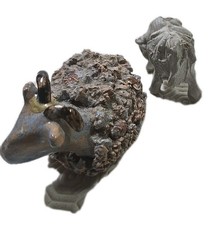 Two Clay Hand Made Sheep Ram