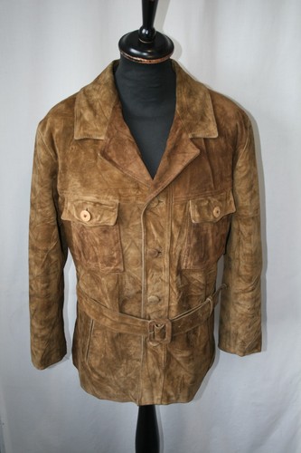 Vtg beige suede western - 70's,
