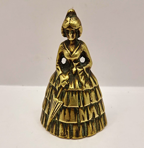 Vintage brass bell lady - bell, in