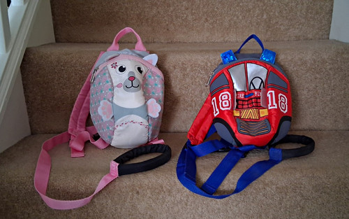 Girls small pink grey cat - girls, pink/grey