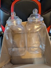 2 x Large Plastic Sweet Jar 4.5L Storage Candy Wedding Party Victorian Retro