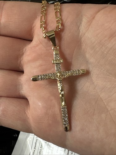 Gold plated cross christian - cross,