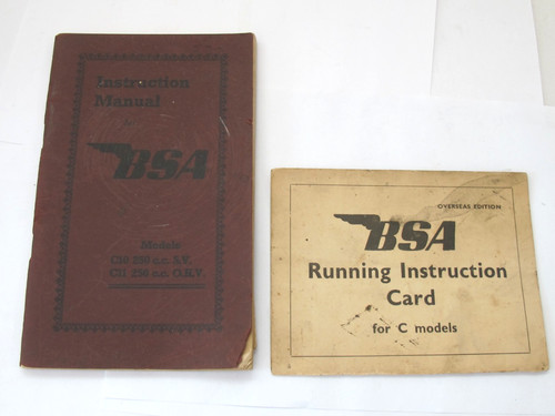 Bsa instruction manual c10 250 - bsa,