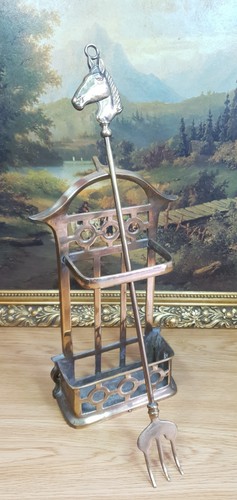 Brass toasting fork horse - toasting,