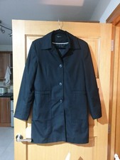 Tesco F + F Ladies Black Long Length Coat Size 14 excellent condition 