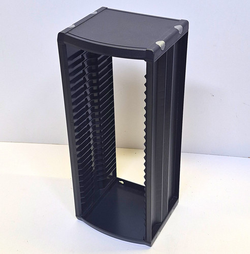 Black plastic storage tower - black, cd