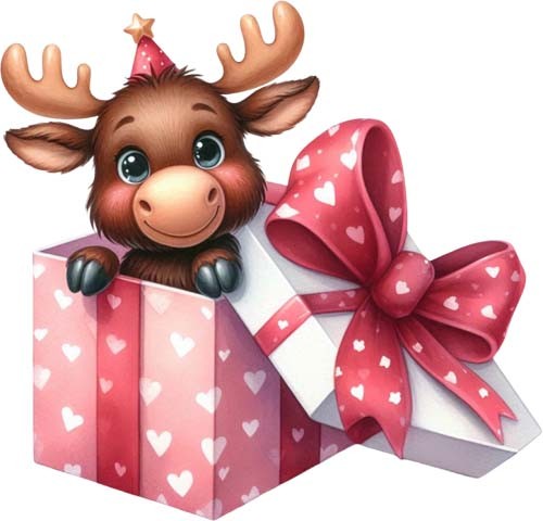 Colour christmas moose - christmas,