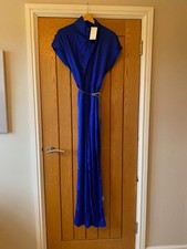 Mango Royal Blue Satin Belted