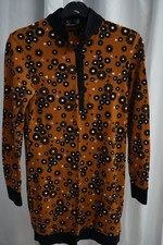 Fred Perry Amy Winehouse Long Sleeve Dress Size UK 10 Mustard Floral Daisy Polo