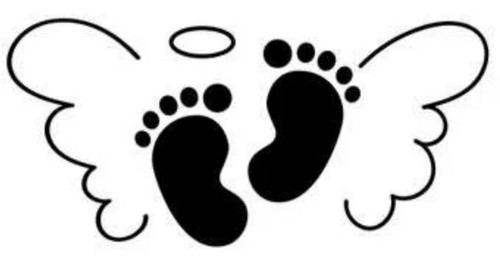Baby feet angel - wings, vinyl