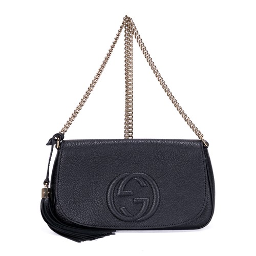 Gucci soho black leather chain - black,