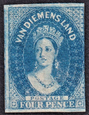 Tasmania imperf chalon 4d - chalon,