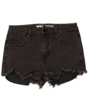 MOSSIMO Womens High Rise Denim Shorts US 10 Large W30 Grey Cotton CK21