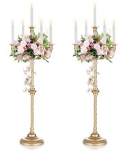 Floor Candlestick Holder Gold