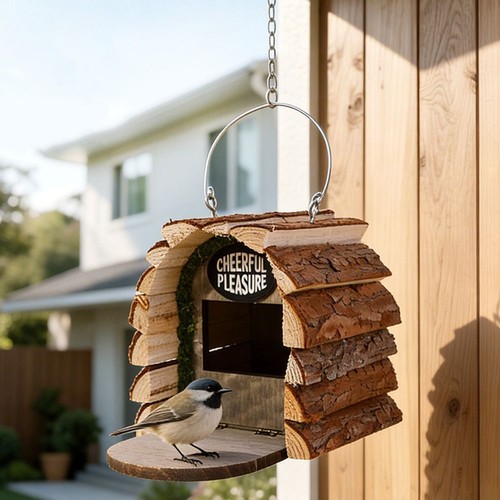 Rustic style wooden bird nest - style,