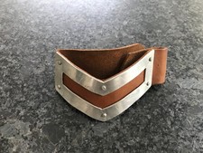 nice old leather & metal military or other corporal stripe armband