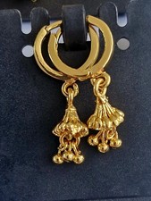  22ct Gold Plated Indian Daily Wear Small Drop Earrings With Jumki