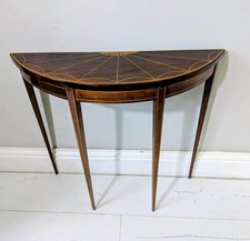 Demi Lune Marquetry Console