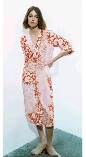 Zara linen kaftan midi dress - linen,