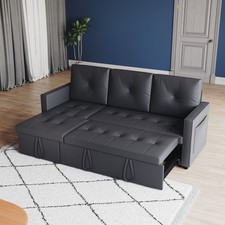 Grey L-Shaped Sofa Bed 3