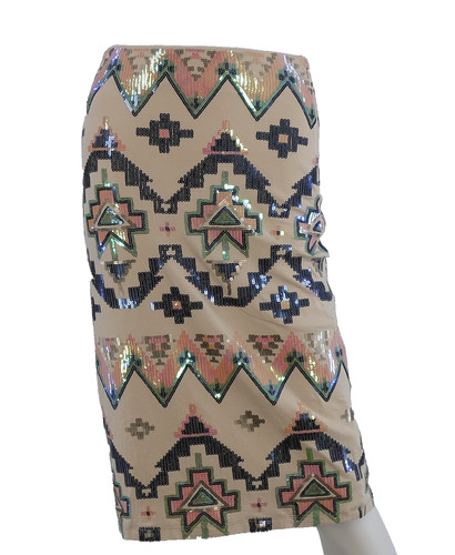 Sequin bodycon skirt aztec - skirt,