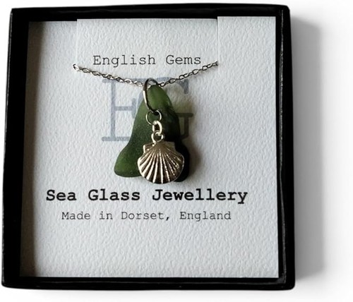 Sea glass necklace shell - sea,