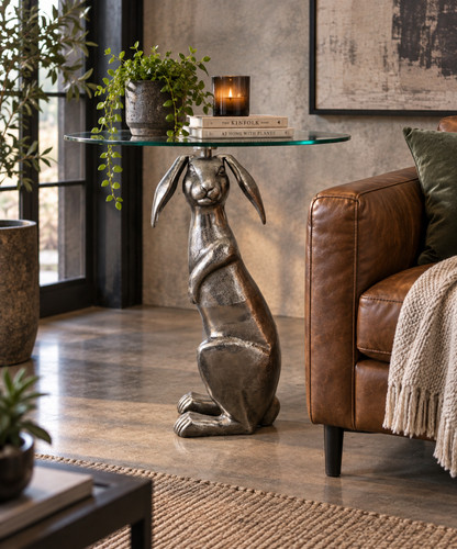 Rabbit side table glass - rabbit,