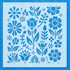 Flower Pattern Stencil: Mylar Airbrush Wall Art Painting Crafts  - 190 Micron